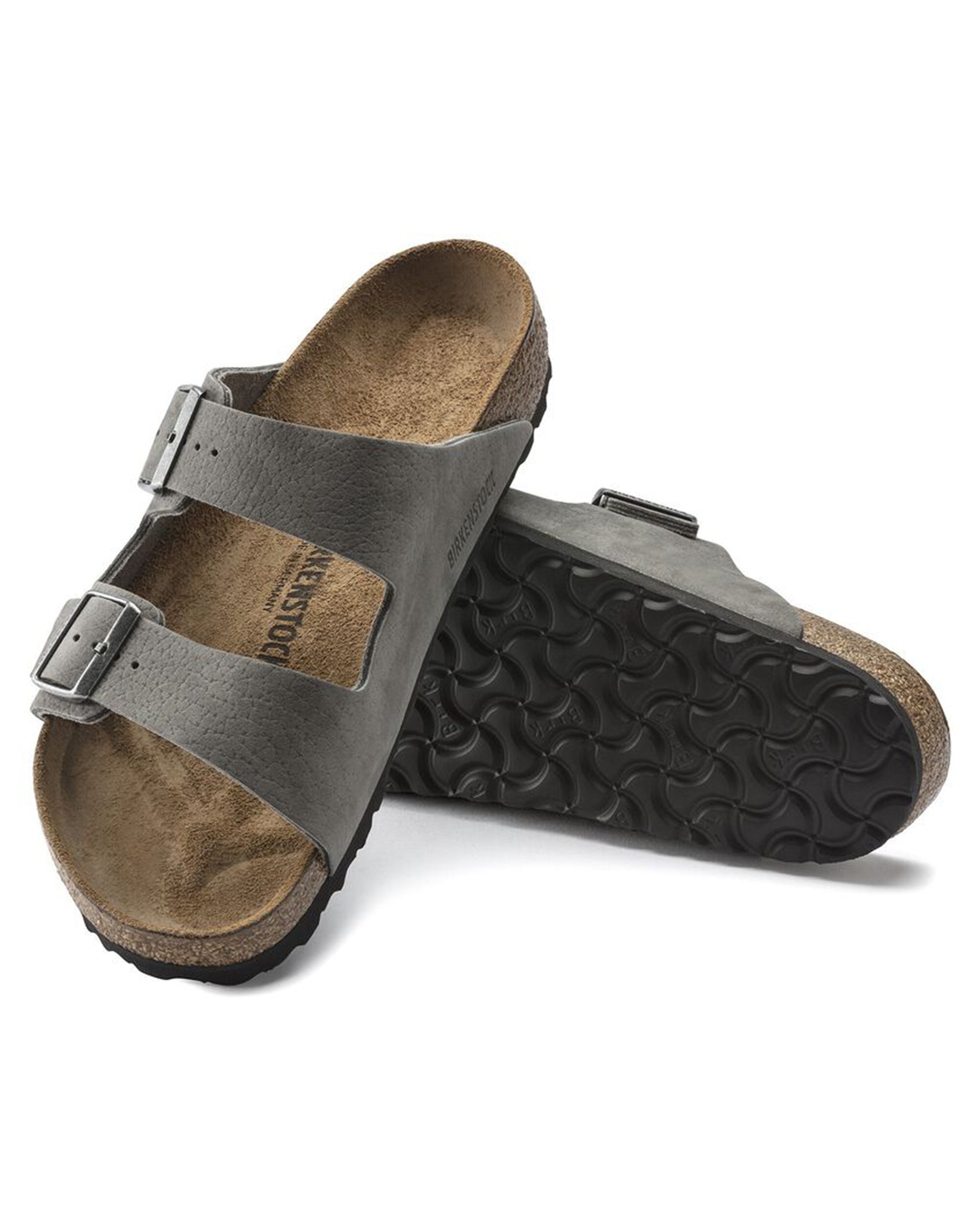 Birkenstock Arizona Nubuck Leather (Wide) (Desert Buck Whale Gray)