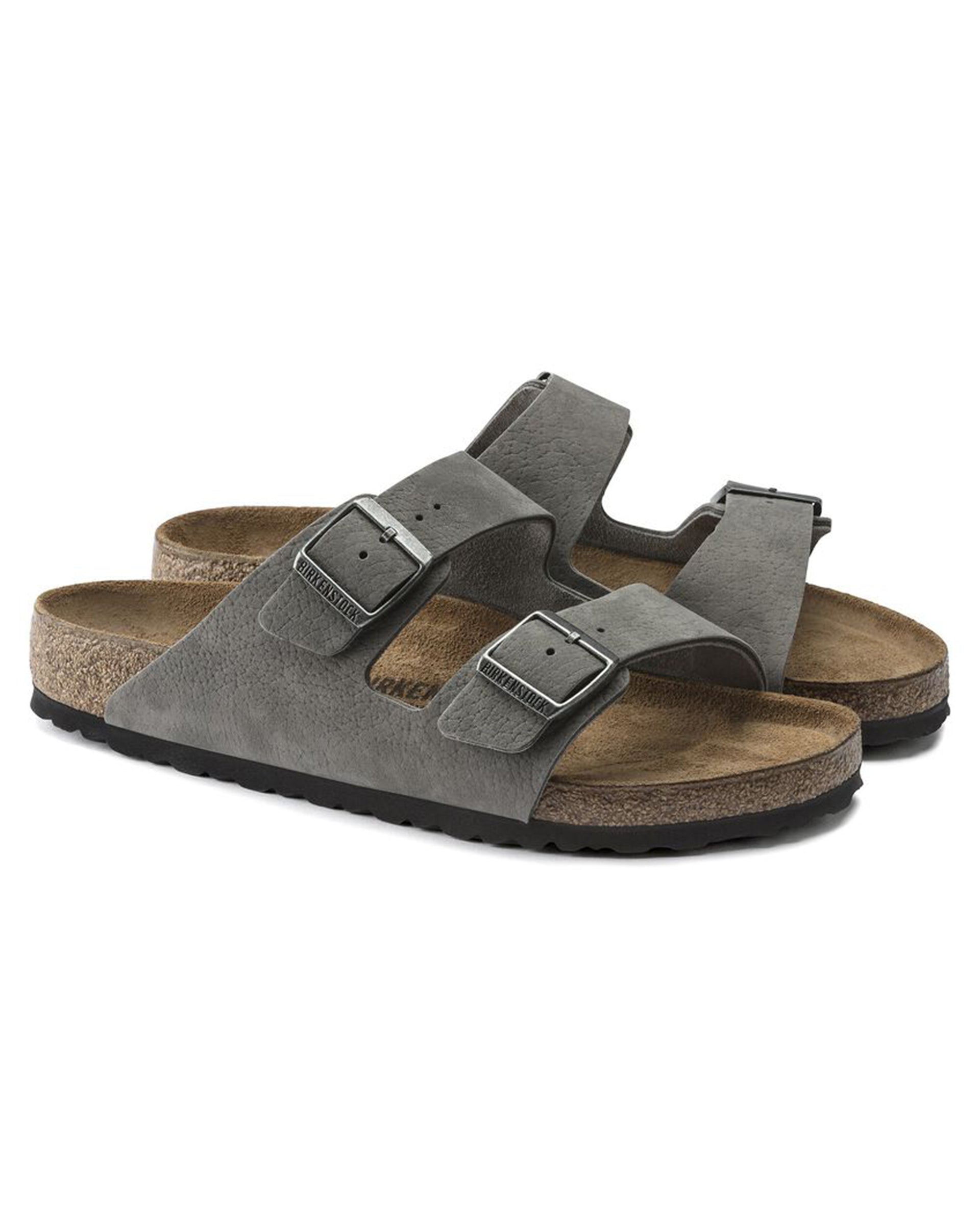 Birkenstock Arizona Nubuck Leather (Wide) (Desert Buck Whale Gray)