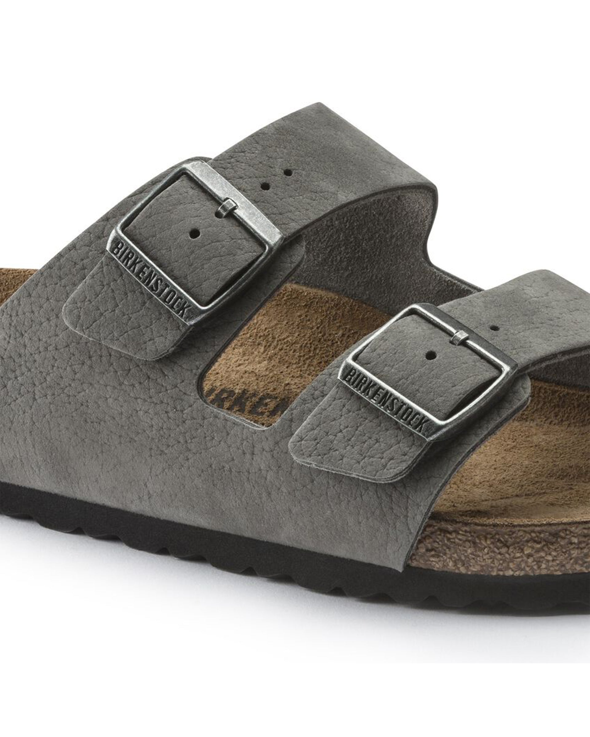 Birkenstock Arizona Nubuck Leather (Wide) (Desert Buck Whale Gray)