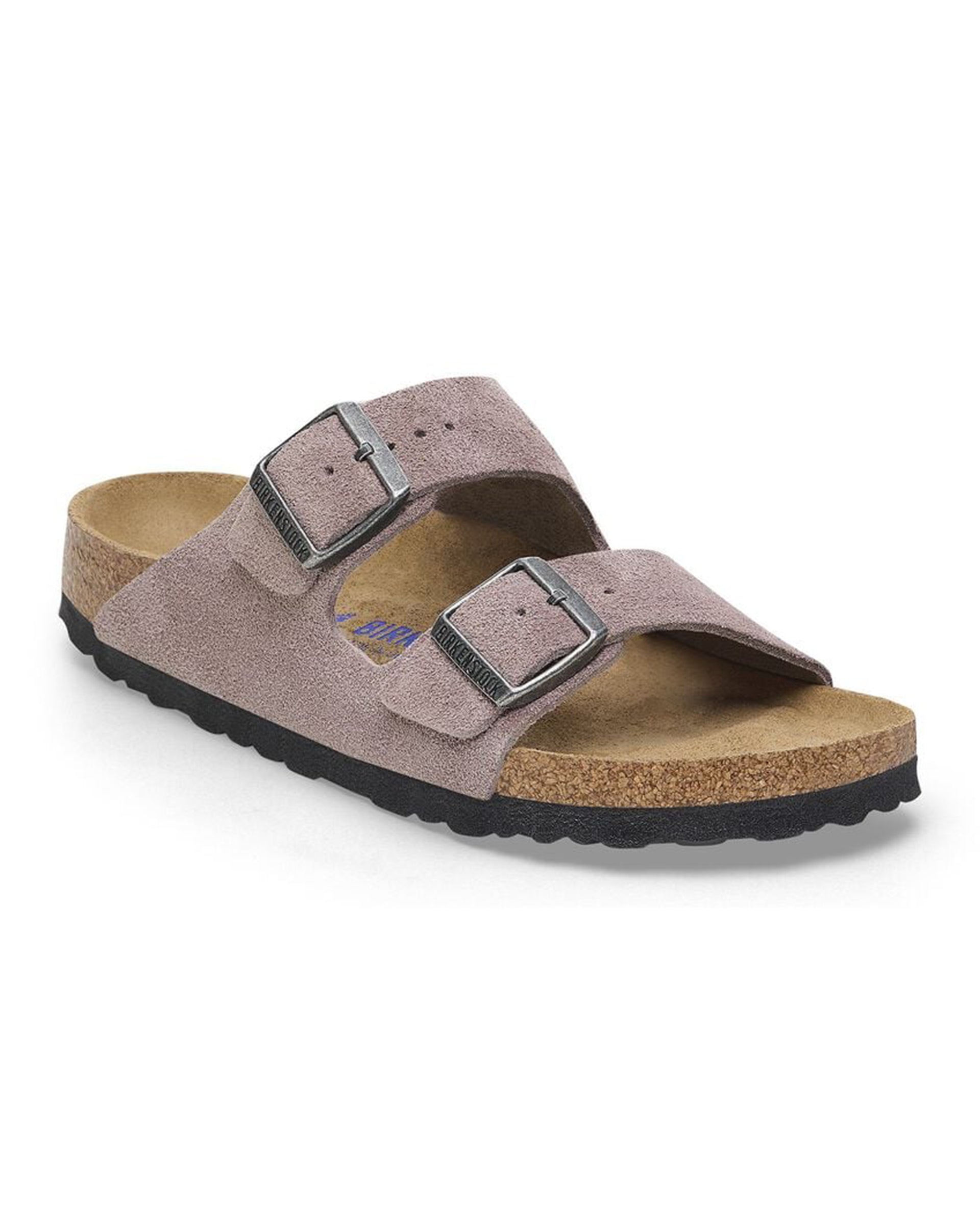 Birkenstock Arizona Soft Footbed Suede Leather (Narrow) (Faded Purple)