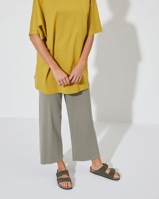 Arizona Suede Leather Sandal (Wide) - Thyme