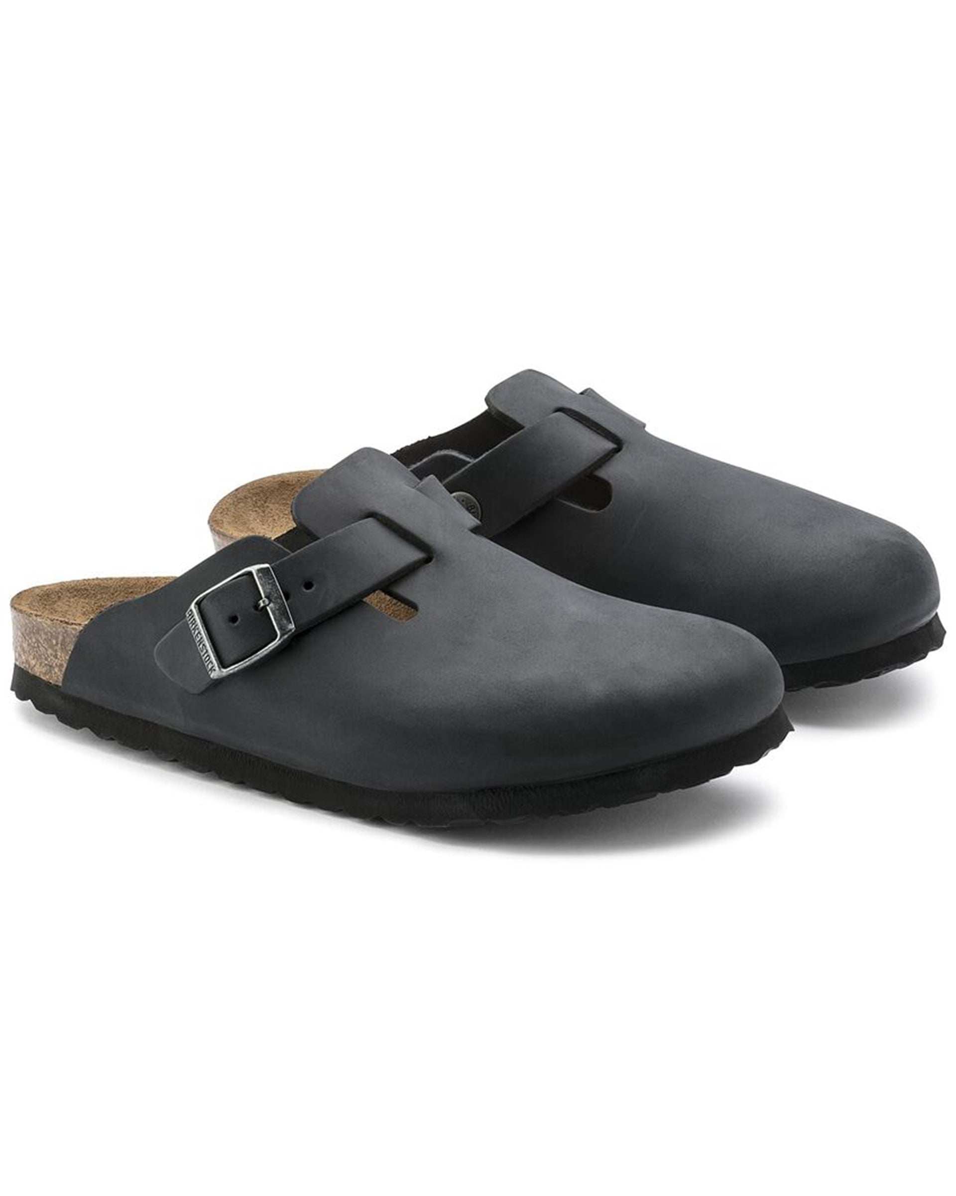 Birkenstock Boston Oiled Leather (Wide) (Black)