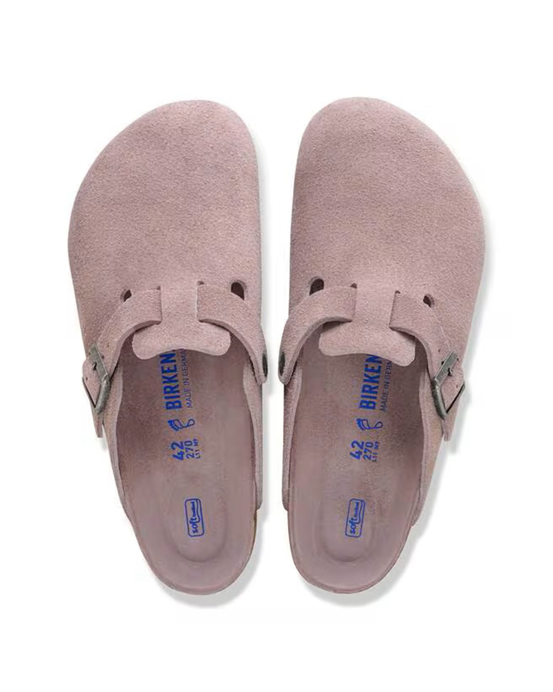Birkenstock Boston Soft Footbed Suede Leather (Narrow) - Faded Purple