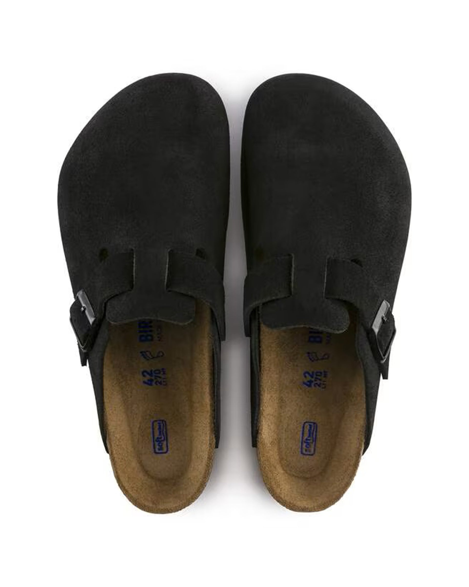 Birkenstock Boston Soft Footbed Suede Leather (Narrow) - Black