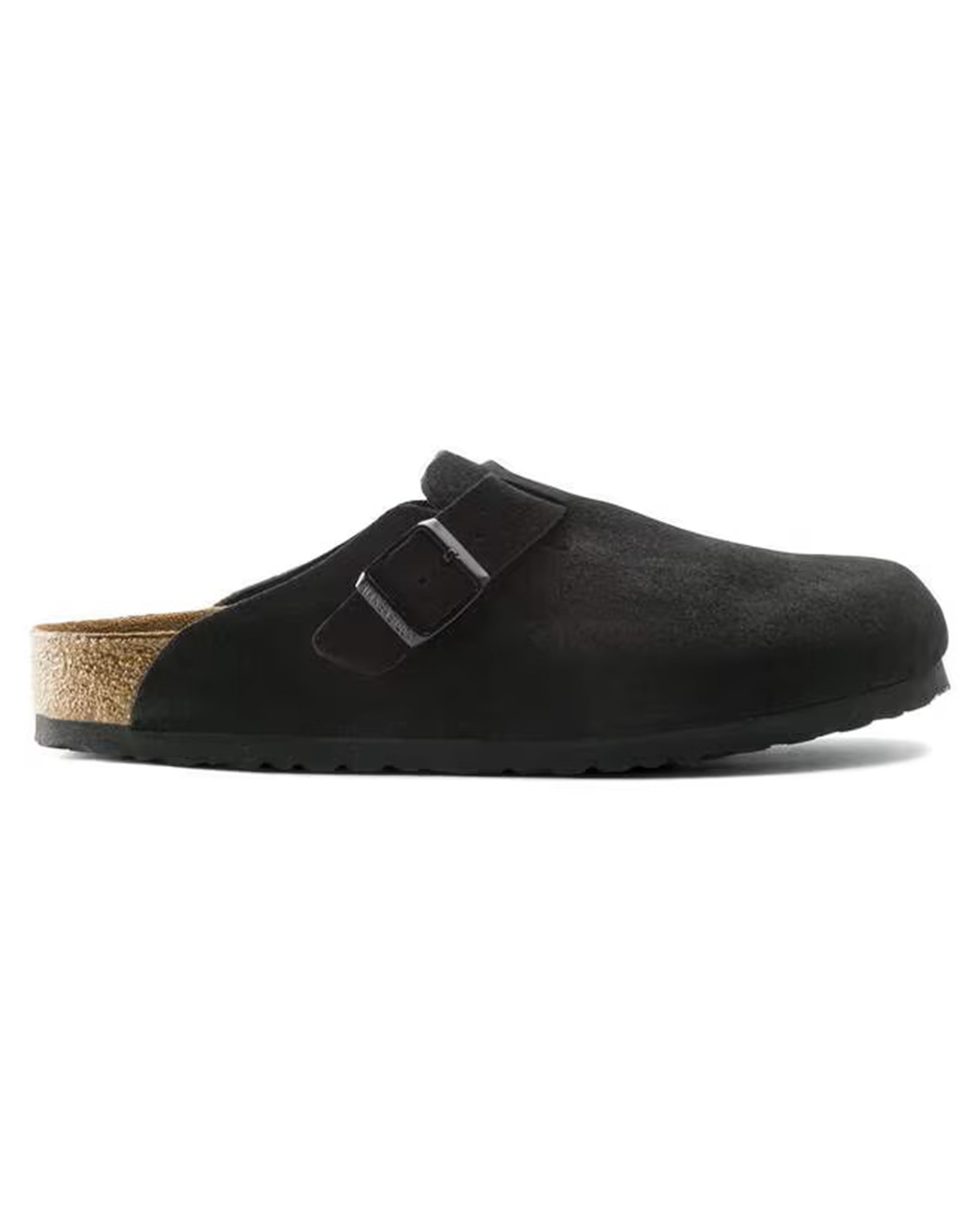 Birkenstock Boston Soft Footbed Suede Leather (Narrow) - Black