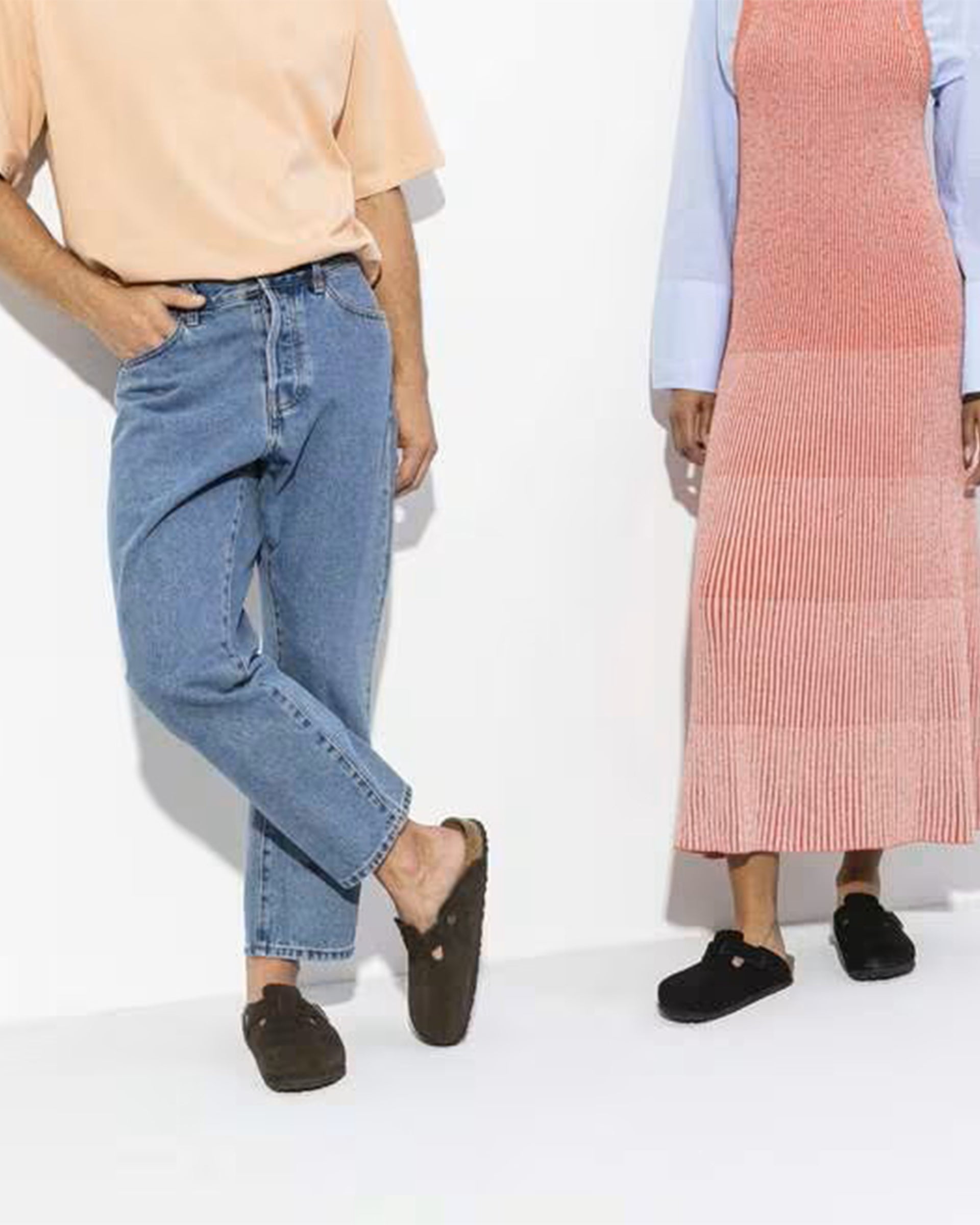 Birkenstock Boston Soft Footbed Suede Leather (Narrow) - Black