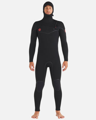 Body Glove Men's 4/3mm Red Cell Hooded Chest-Zip Fullsuit - Black