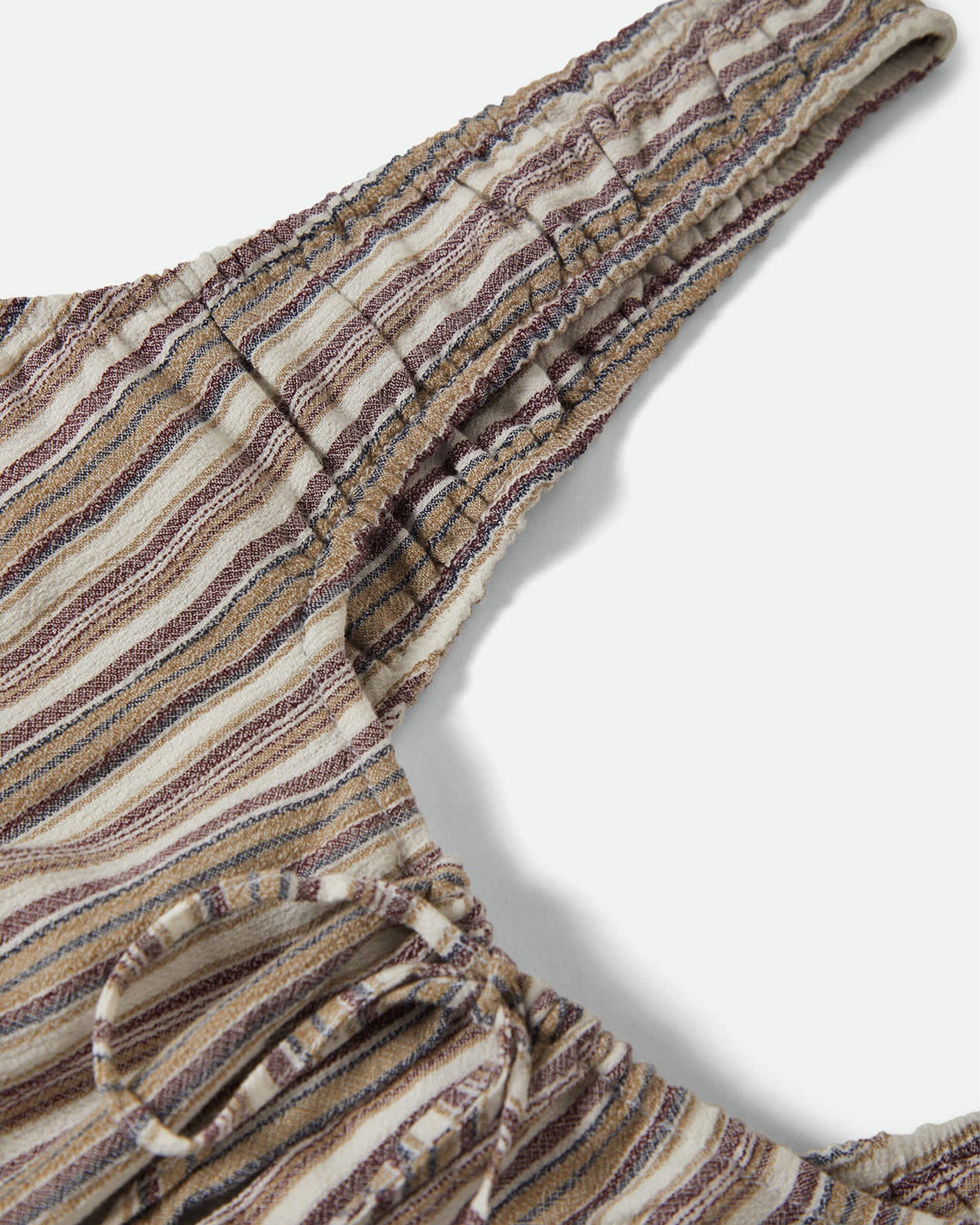 Brixton Women's The Abigail Tie Top - Worn In Red Robust Red Stripe