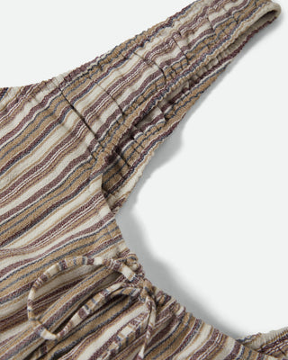 Brixton Women's The Abigail Tie Top - Worn In Red Robust Red Stripe