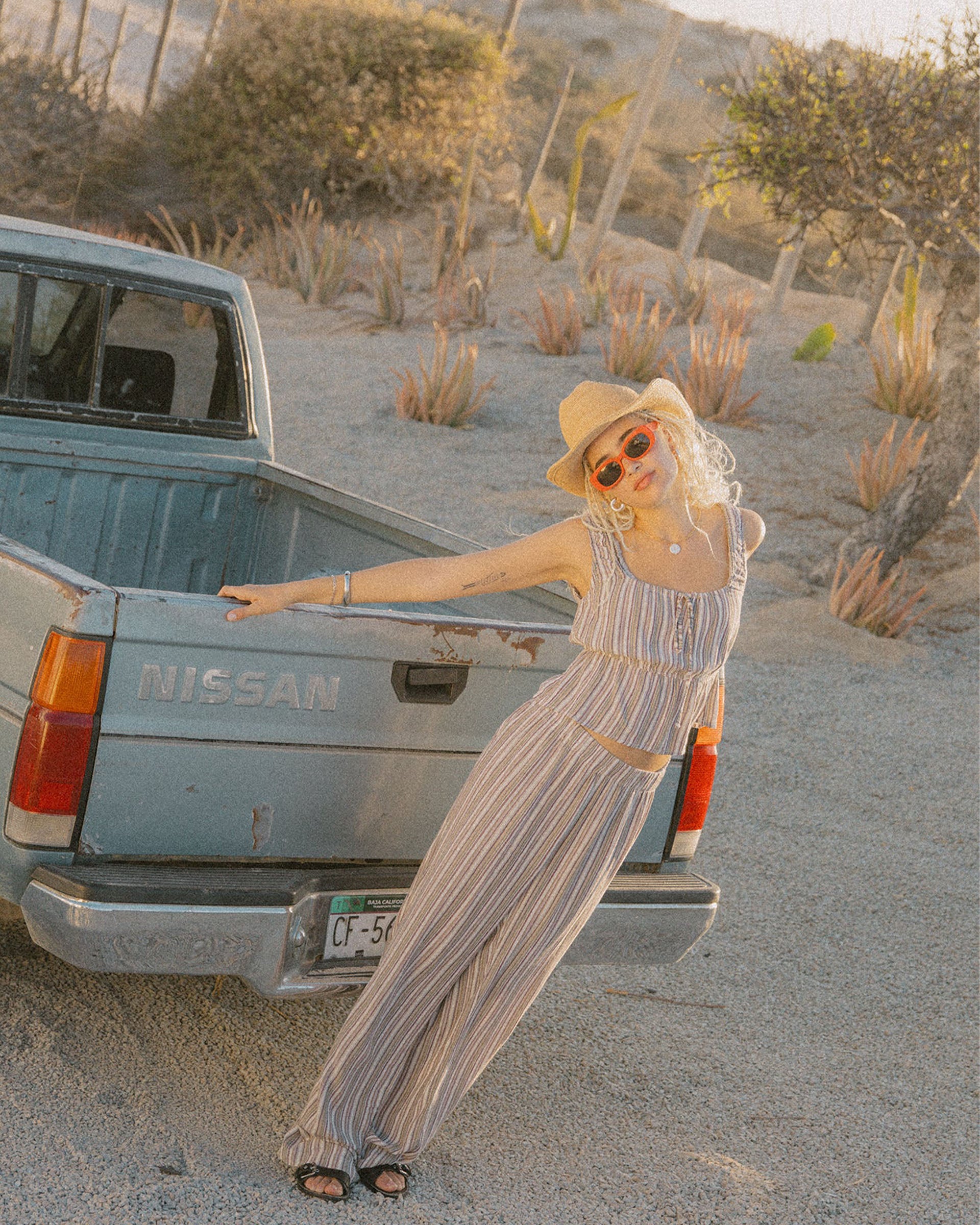 Brixton Women's The Alley Lounge Pant - Worn In Robust Red Stripe