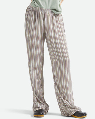 Brixton Women's The Alley Lounge Pant - Worn In Robust Red Stripe