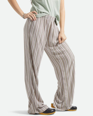 Brixton Women's The Alley Lounge Pant - Worn In Robust Red Stripe