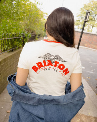 Brixton Women's Banner Slim Crew Short Sleeve T-Shirt - Off White
