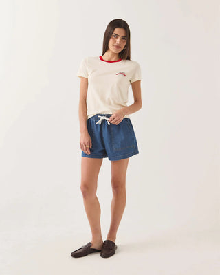 Brixton Women's Banner Slim Crew Short Sleeve T-Shirt - Off White