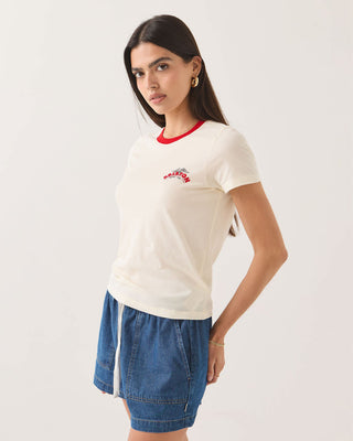 Brixton Women's Banner Slim Crew Short Sleeve T-Shirt - Off White