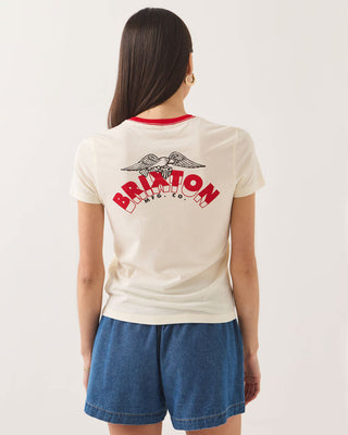 Brixton Women's Banner Slim Crew Short Sleeve T-Shirt - Off White
