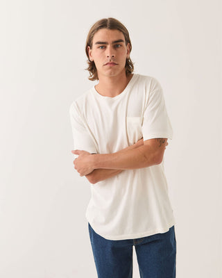 Brixton Baseline Pocket Short Sleeve T-Shirt - Off White Vintage Wash