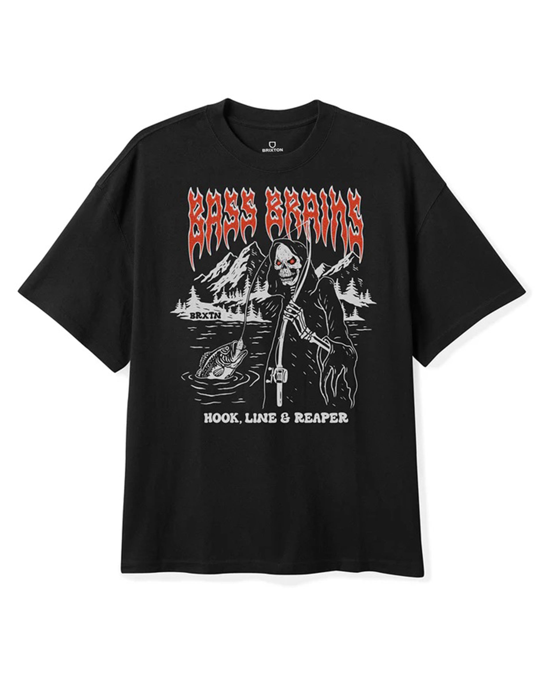 Brixton Bass Brains Reaper Short Sleeve Standard T-Shirt - Black