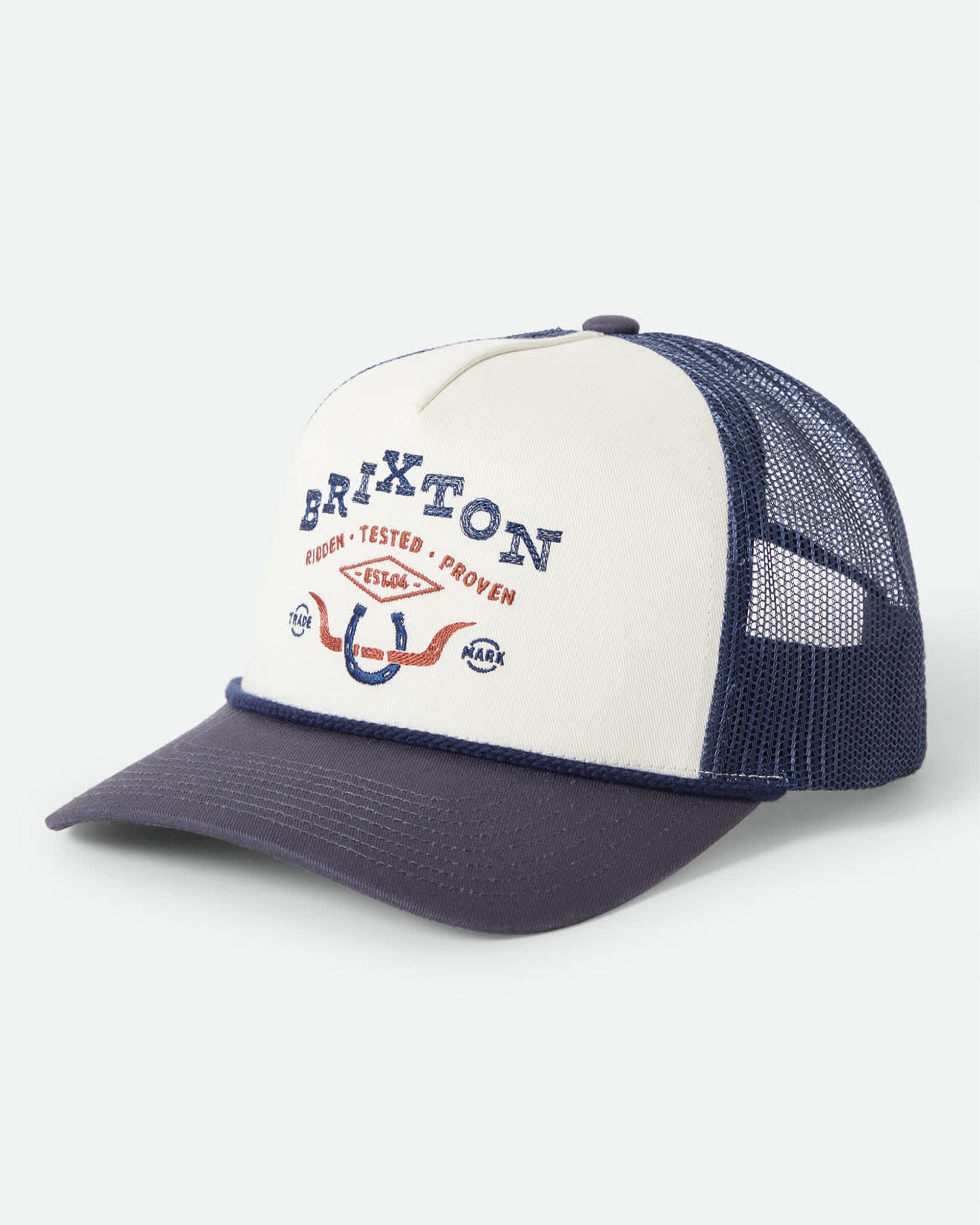 Brixton Beekman Netplus Trucker Hat - Off White/Navy
