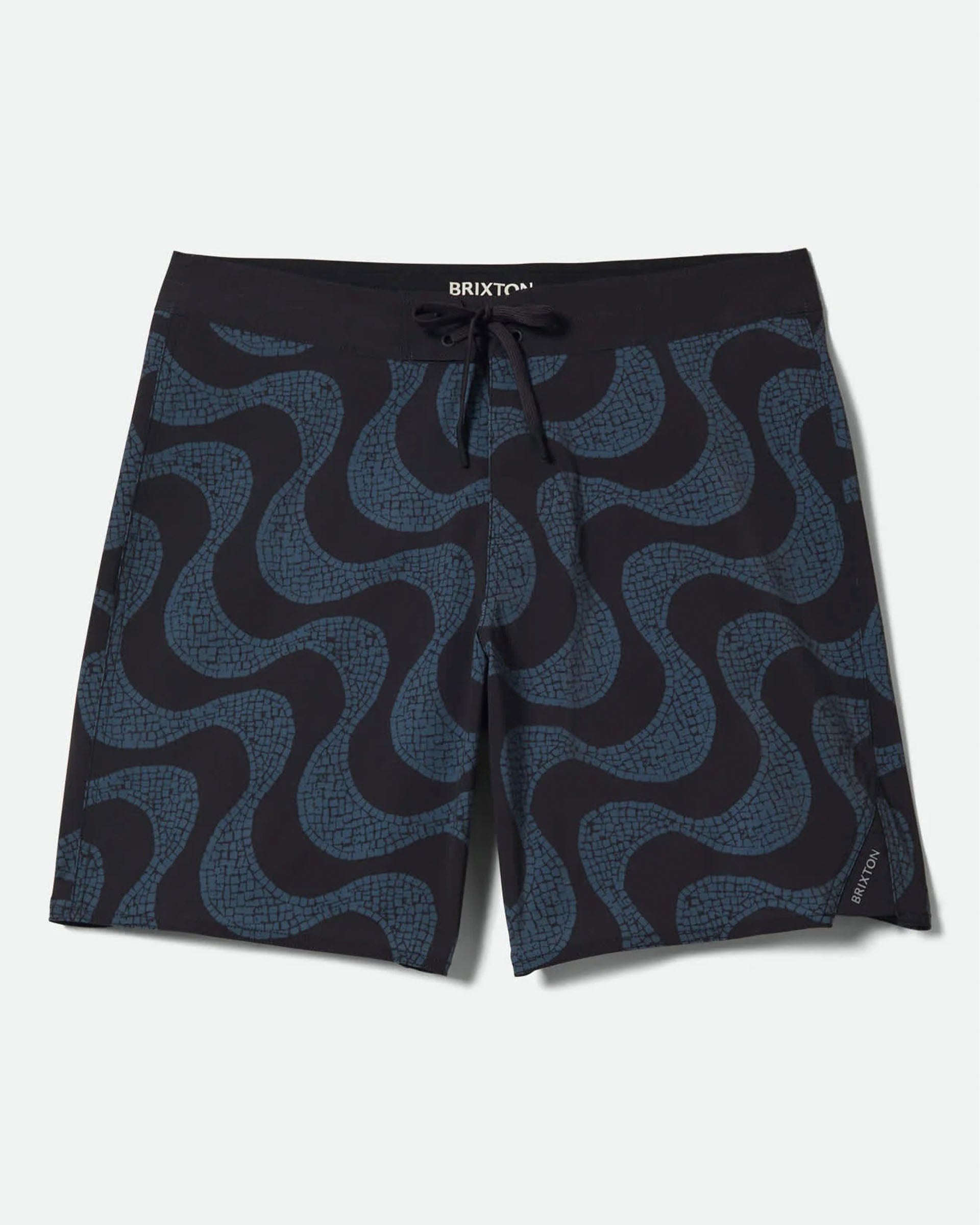 Brixton Blitz 19" Boardshort - Black/Future Grey Warped Tile