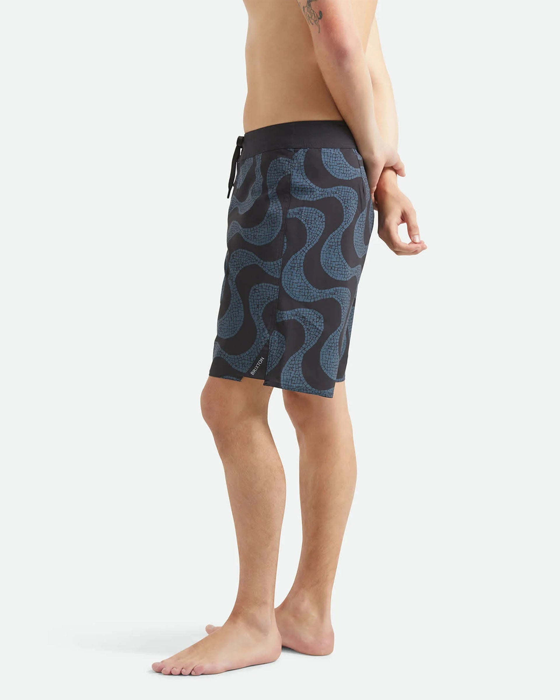 Brixton Blitz 19" Boardshort - Black/Future Grey Warped Tile
