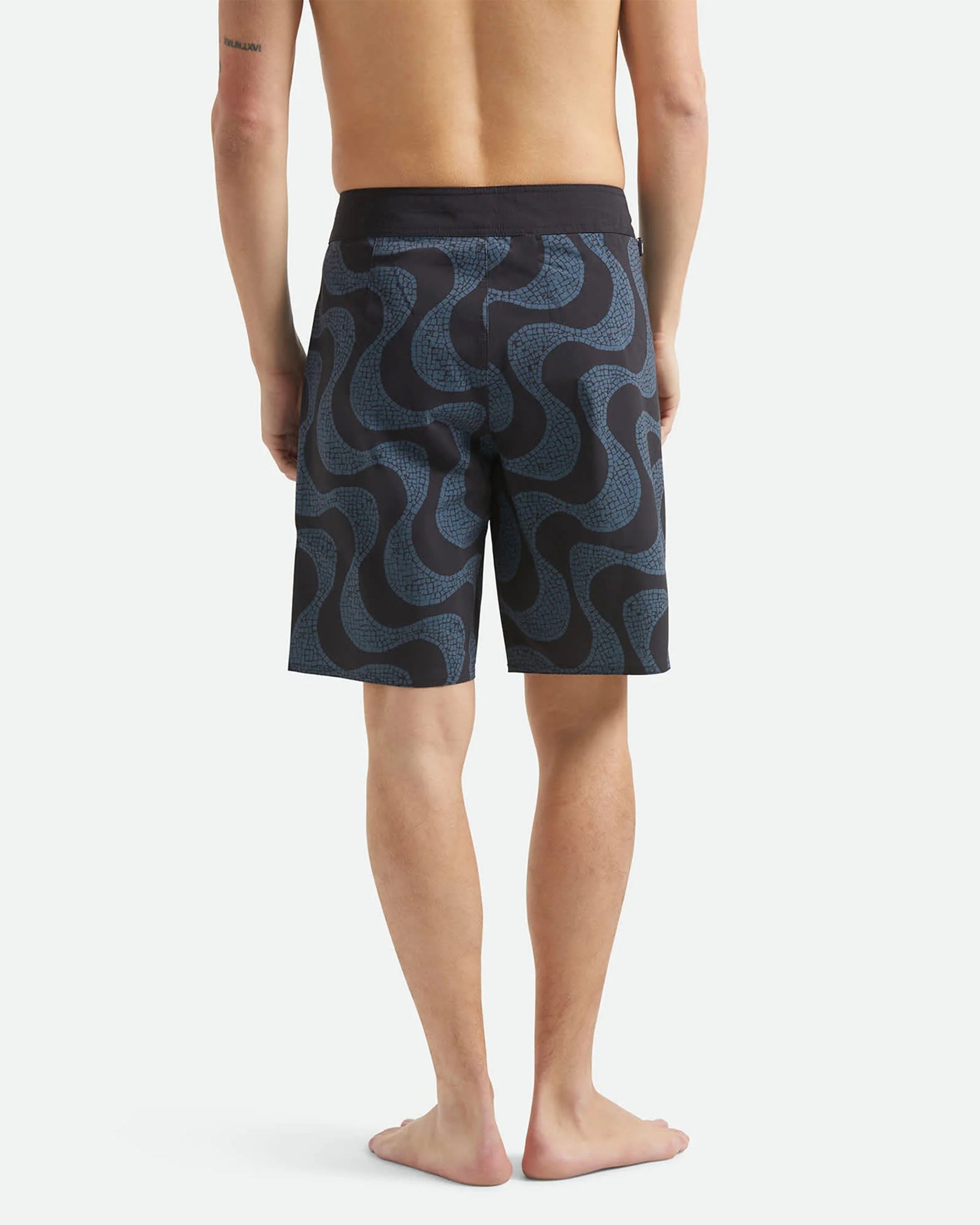 Brixton Blitz 19" Boardshort - Black/Future Grey Warped Tile