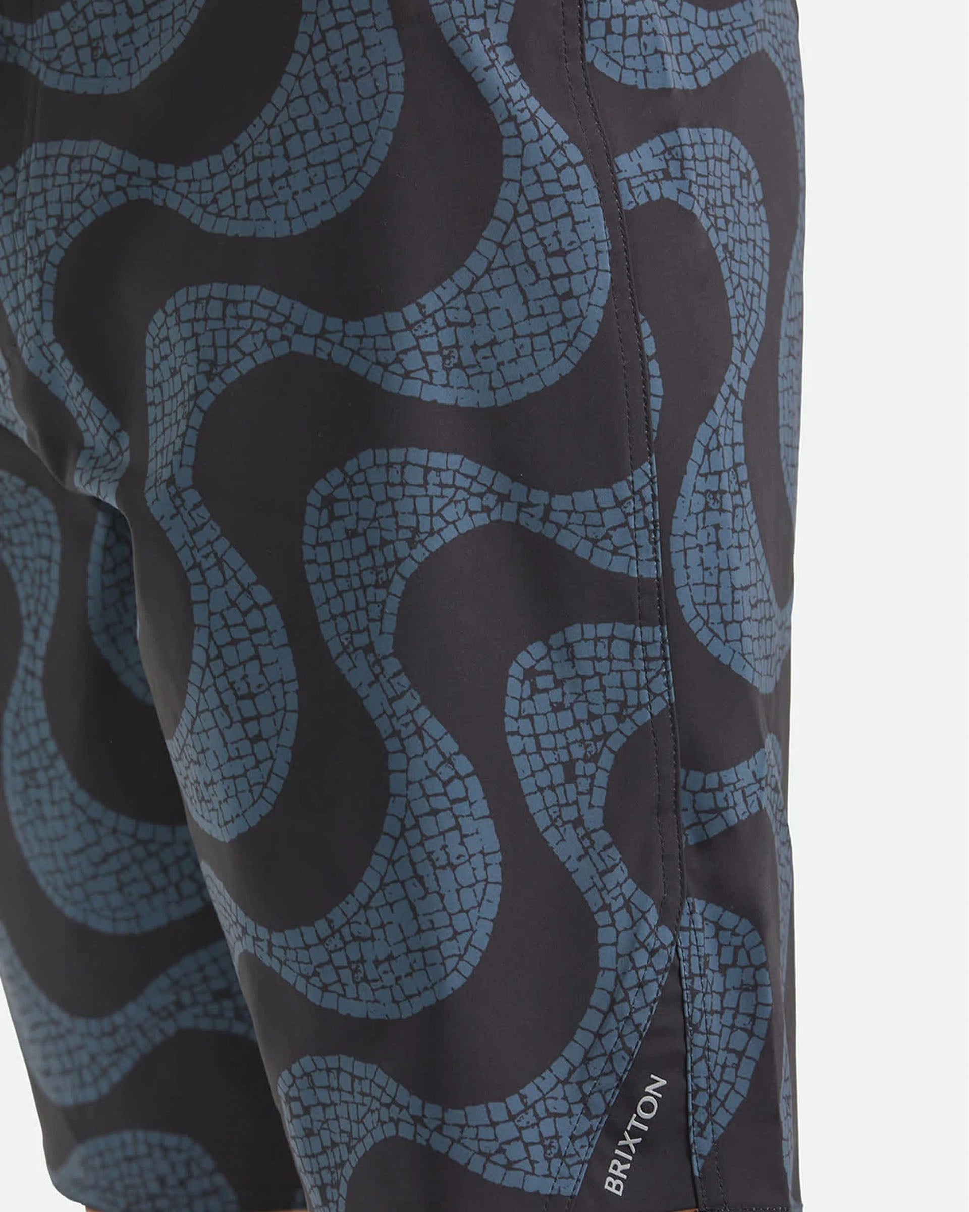 Brixton Blitz 19" Boardshort - Black/Future Grey Warped Tile