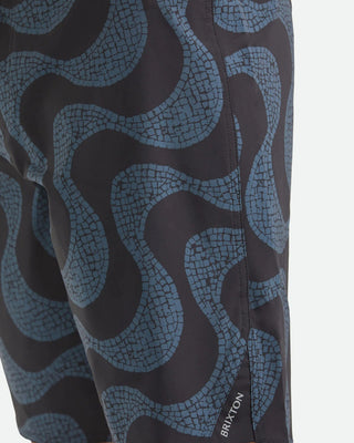 Brixton Blitz 19" Boardshort - Black/Future Grey Warped Tile