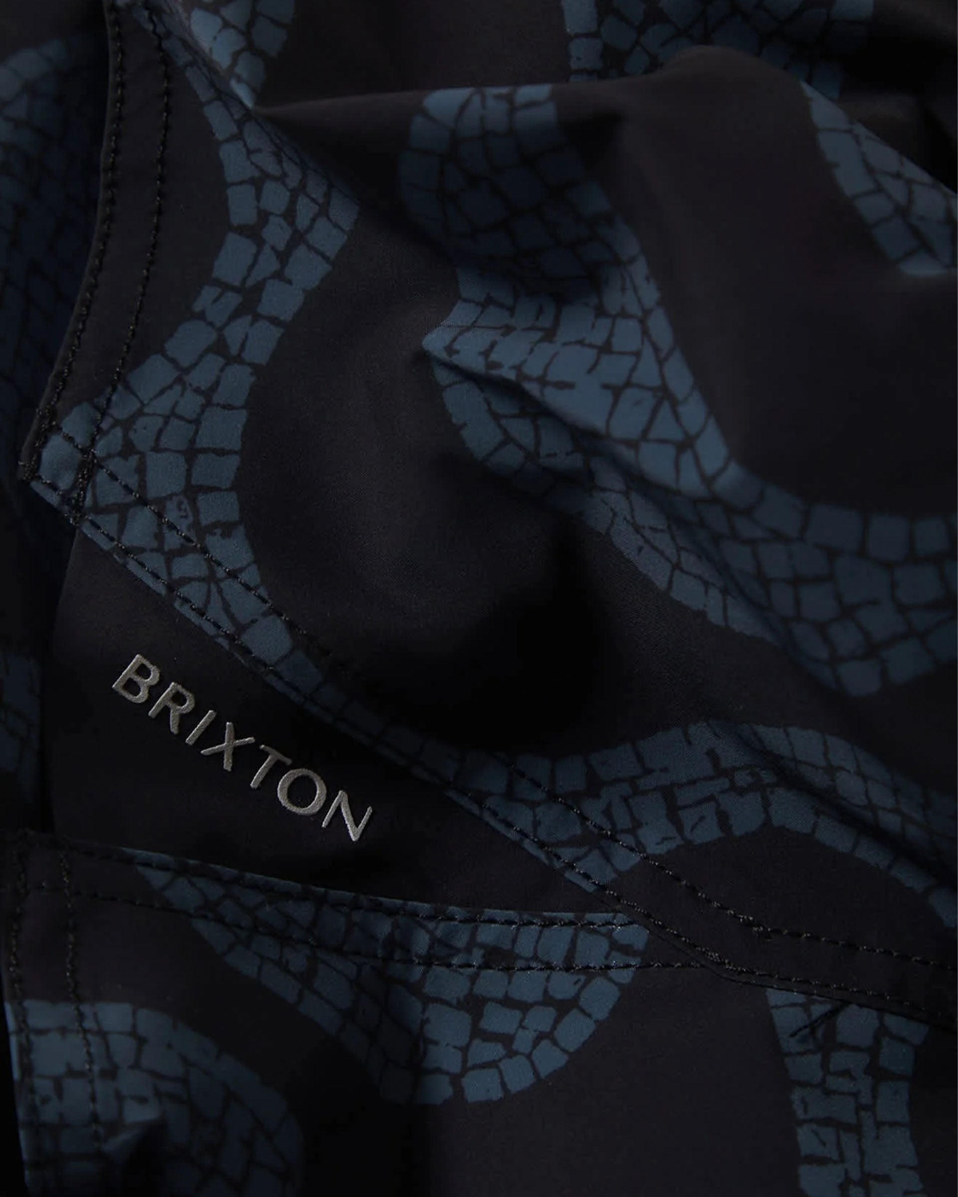 Brixton Blitz 19" Boardshort - Black/Future Grey Warped Tile