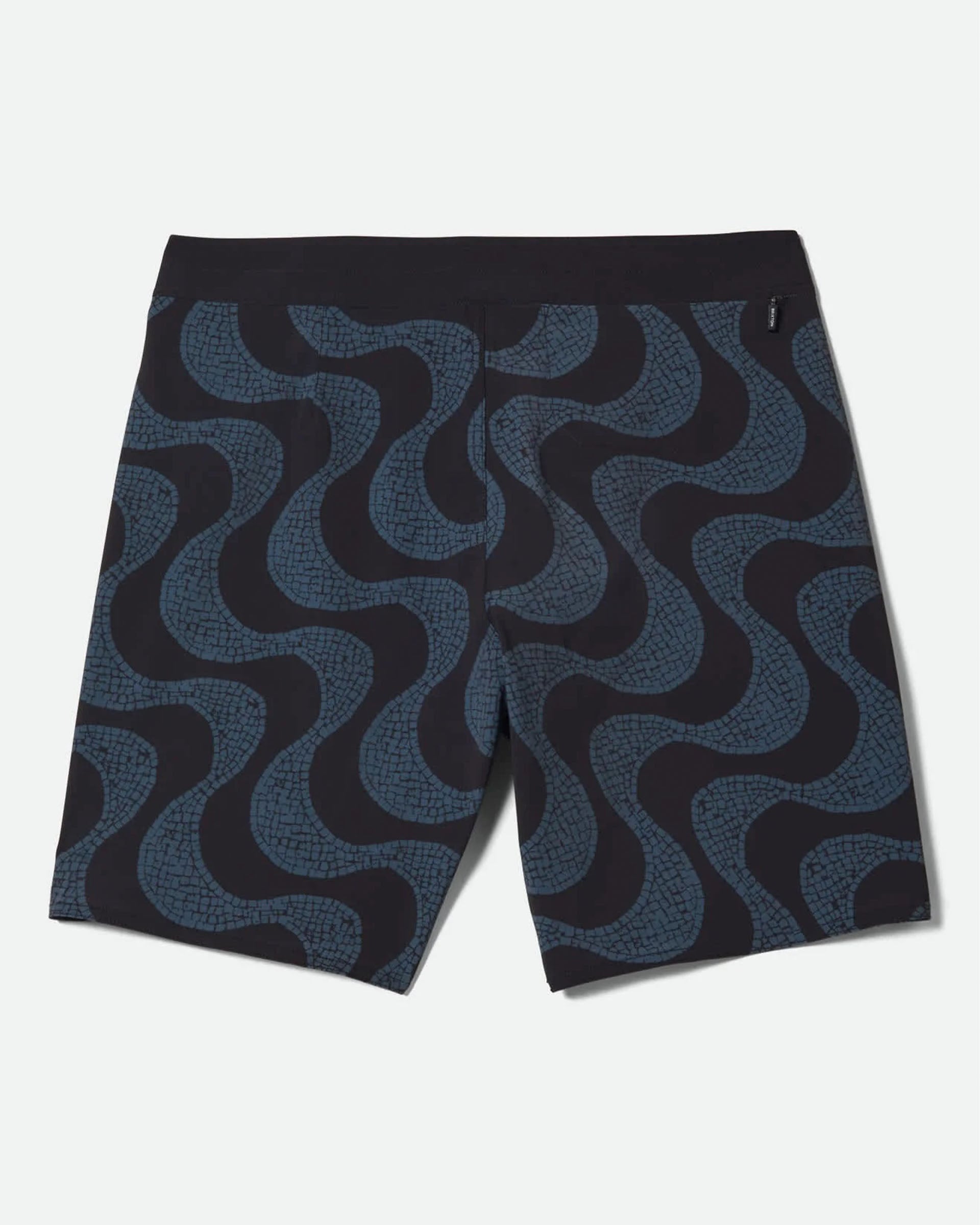 Brixton Blitz 19" Boardshort - Black/Future Grey Warped Tile