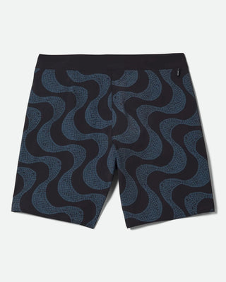 Brixton Blitz 19" Boardshort - Black/Future Grey Warped Tile