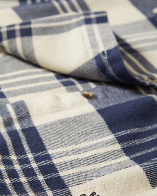 Brixton Women's Bowery Classic Long Sleeve Flannel - Azure Blue / Whitecap Plaid