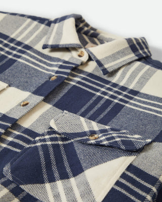 Brixton Women's Bowery Classic Long Sleeve Flannel - Azure Blue / Whitecap Plaid