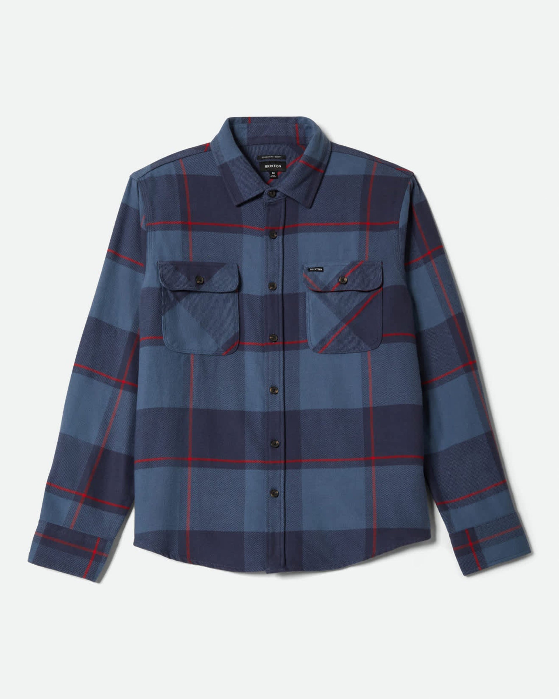 Brixton Bowery Flannel - Bering Sea/Mood Indigo/Adrenal