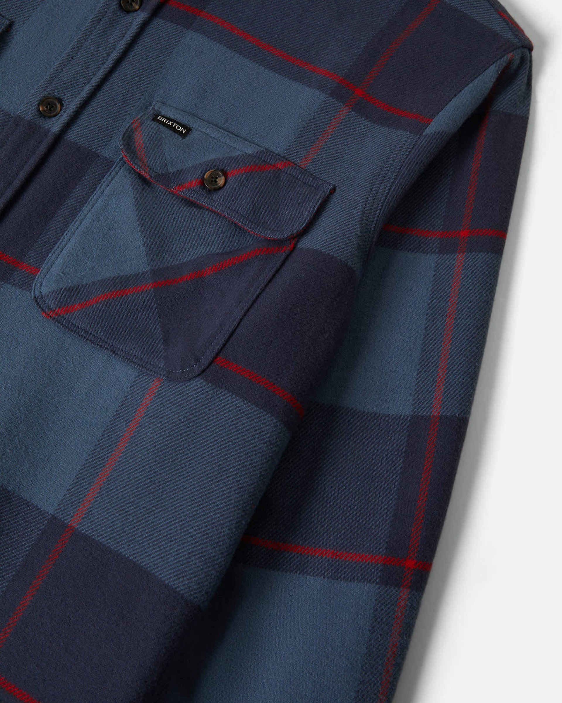 Brixton Bowery Flannel - Bering Sea/Mood Indigo/Adrenal