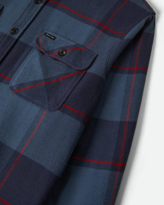 Brixton Bowery Flannel - Bering Sea/Mood Indigo/Adrenal