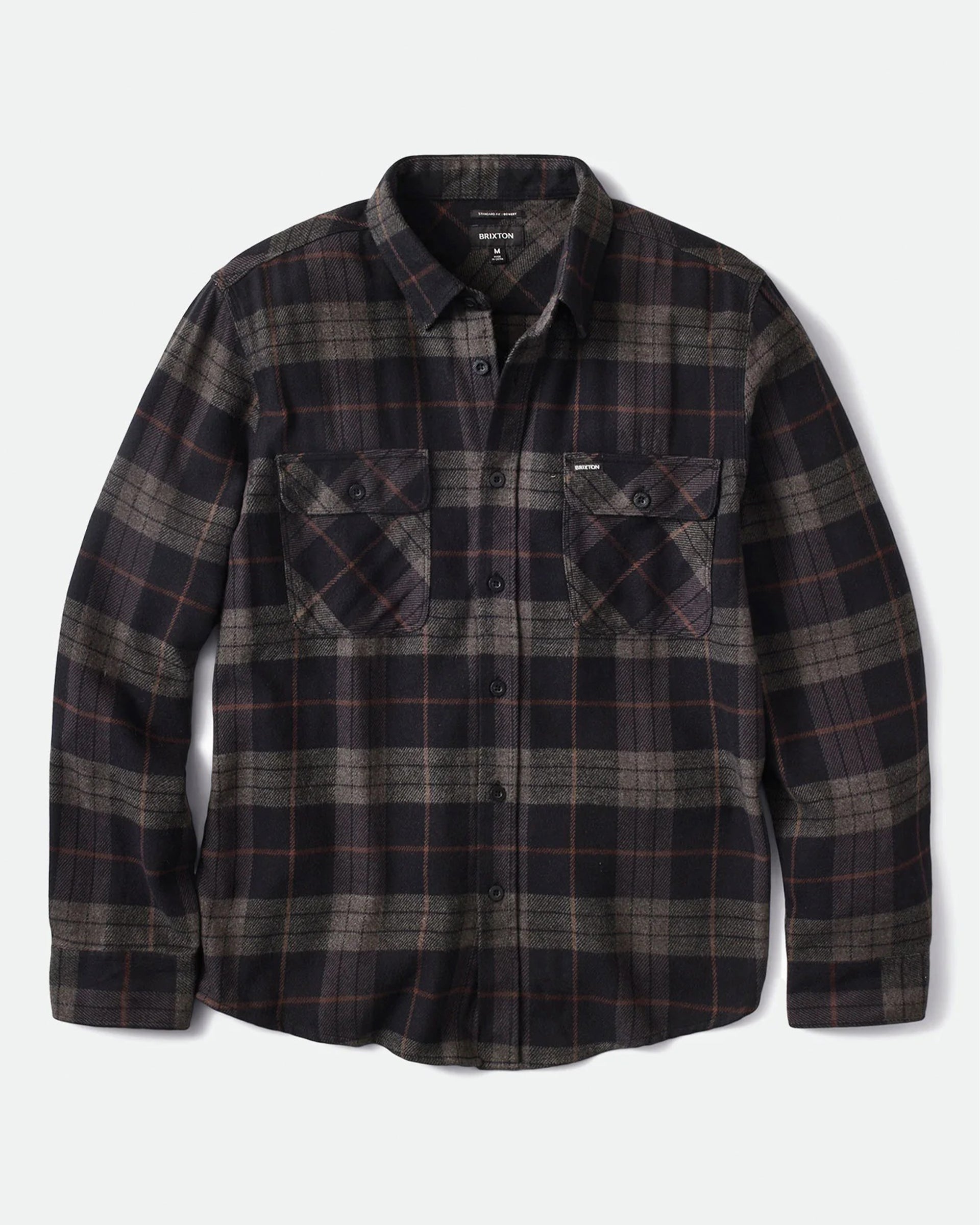 Brixton Bowery Flannel - Black/Charcoal