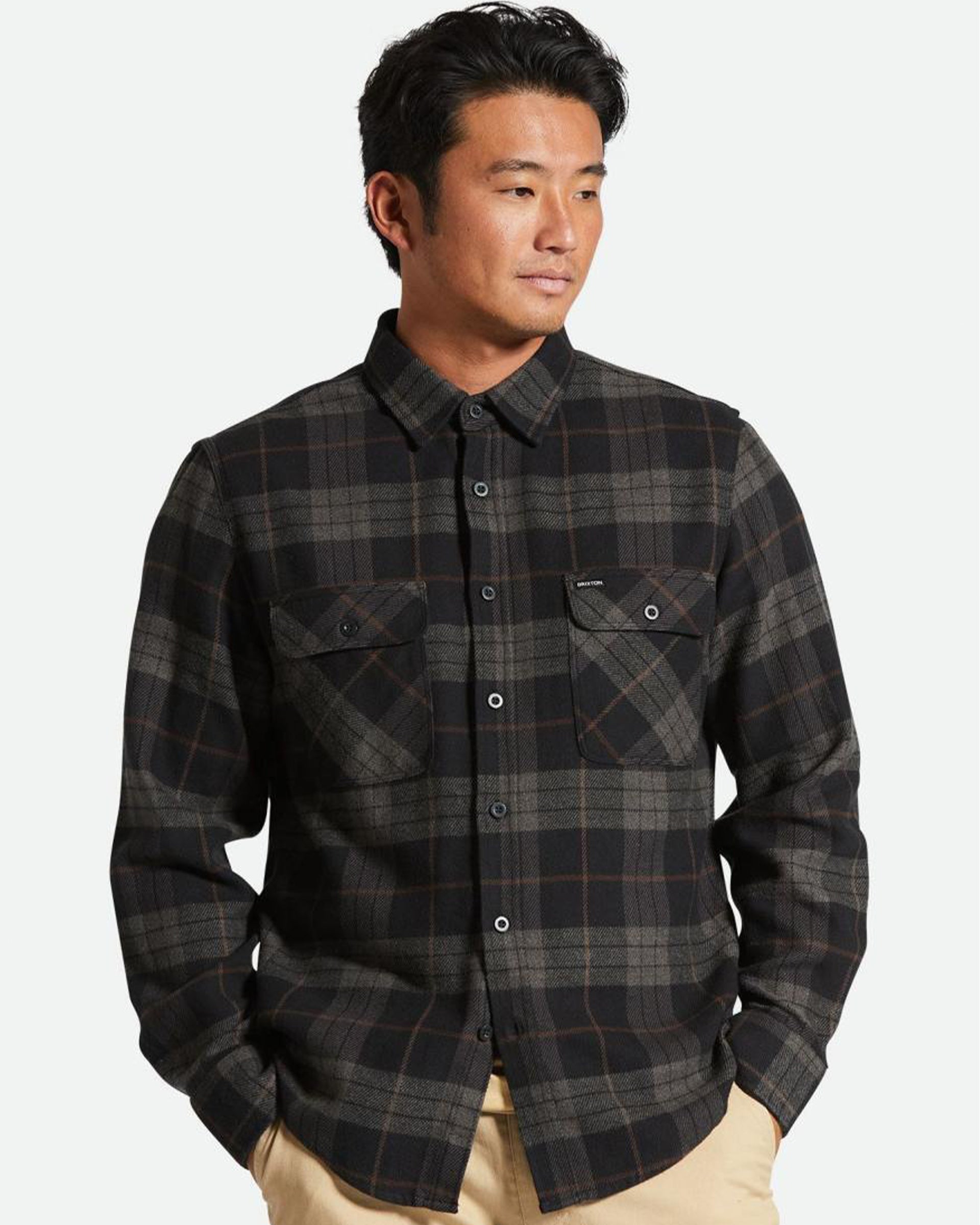 Brixton Bowery Flannel - Black/Charcoal