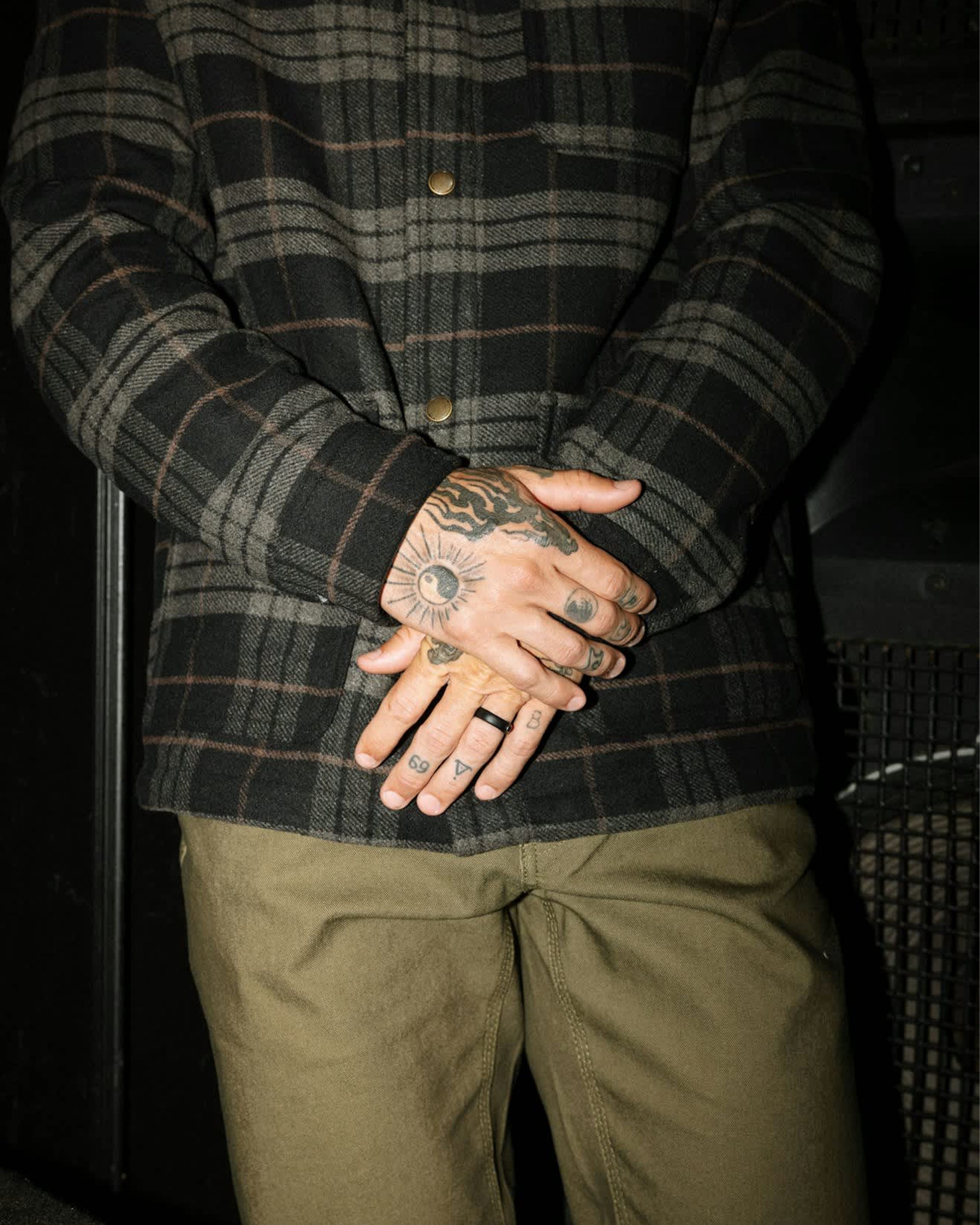 Brixton Bowery Flannel - Black/Charcoal