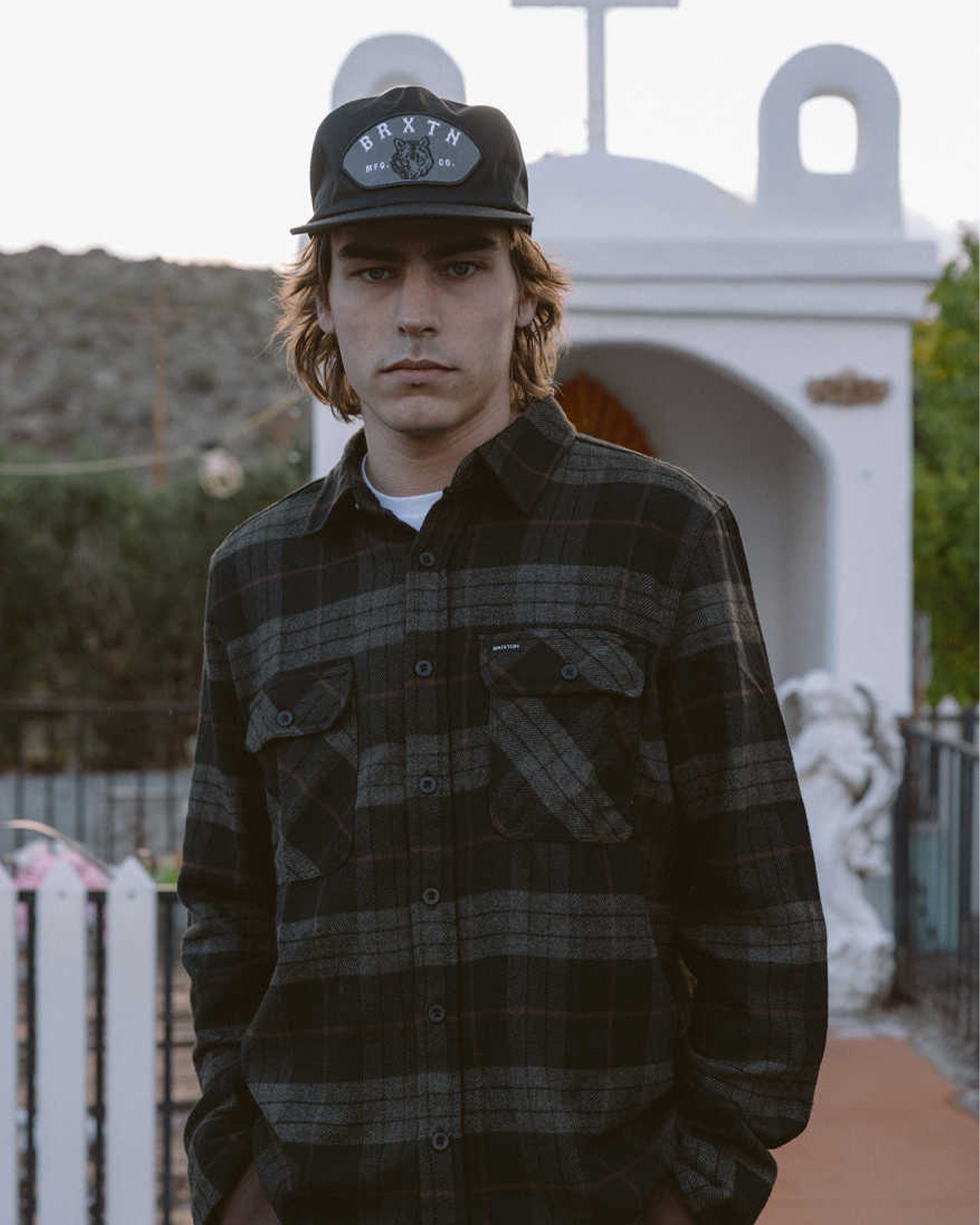 Brixton Bowery Flannel - Black/Charcoal