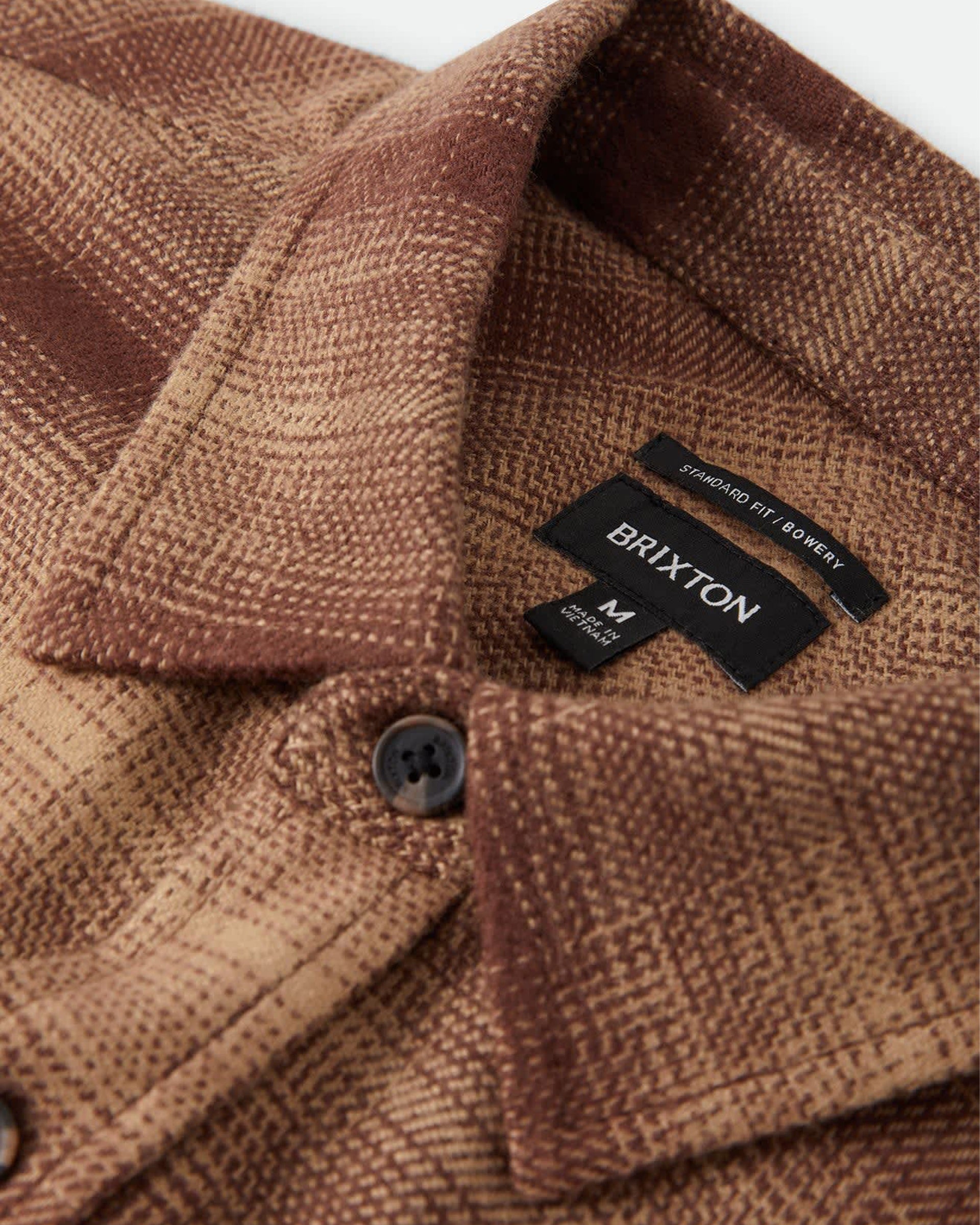 Brixton Bowery Flannel - Chocolate/Khaki