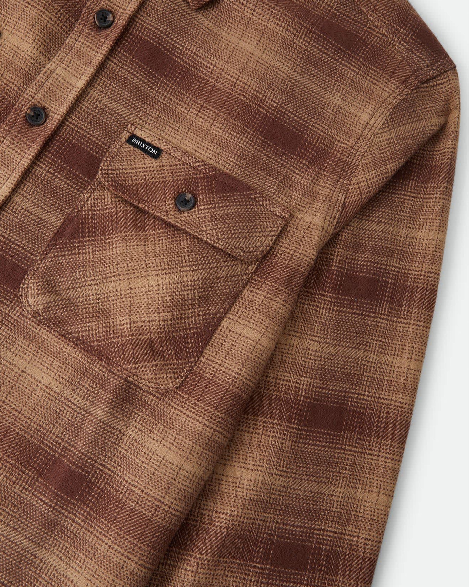 Brixton Bowery Flannel - Chocolate/Khaki