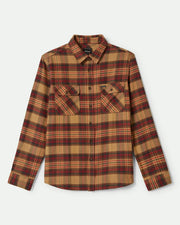 Brixton Bowery L/S Flannel - Curry/Washed Black/Crimson