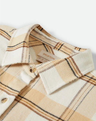 Brixton Women's Bowery Classic Long Sleeve Flannel - Off White/Semolina/Washed Copper Plaid