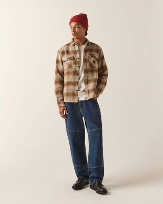 Brixton Bowery Heavyweight Flannel - Pinecone Brown/Whitecap