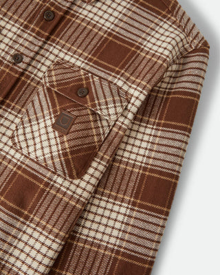 Brixton Bowery Heavyweight Flannel - Pinecone Brown/Whitecap