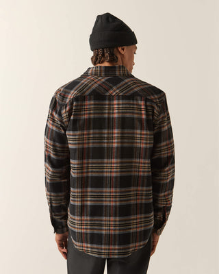 Brixton Bowery Flannel - Black/Red Earth