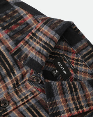 Brixton Bowery Flannel - Black/Red Earth