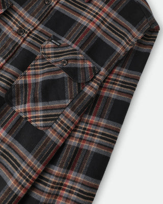Brixton Bowery Flannel - Black/Red Earth