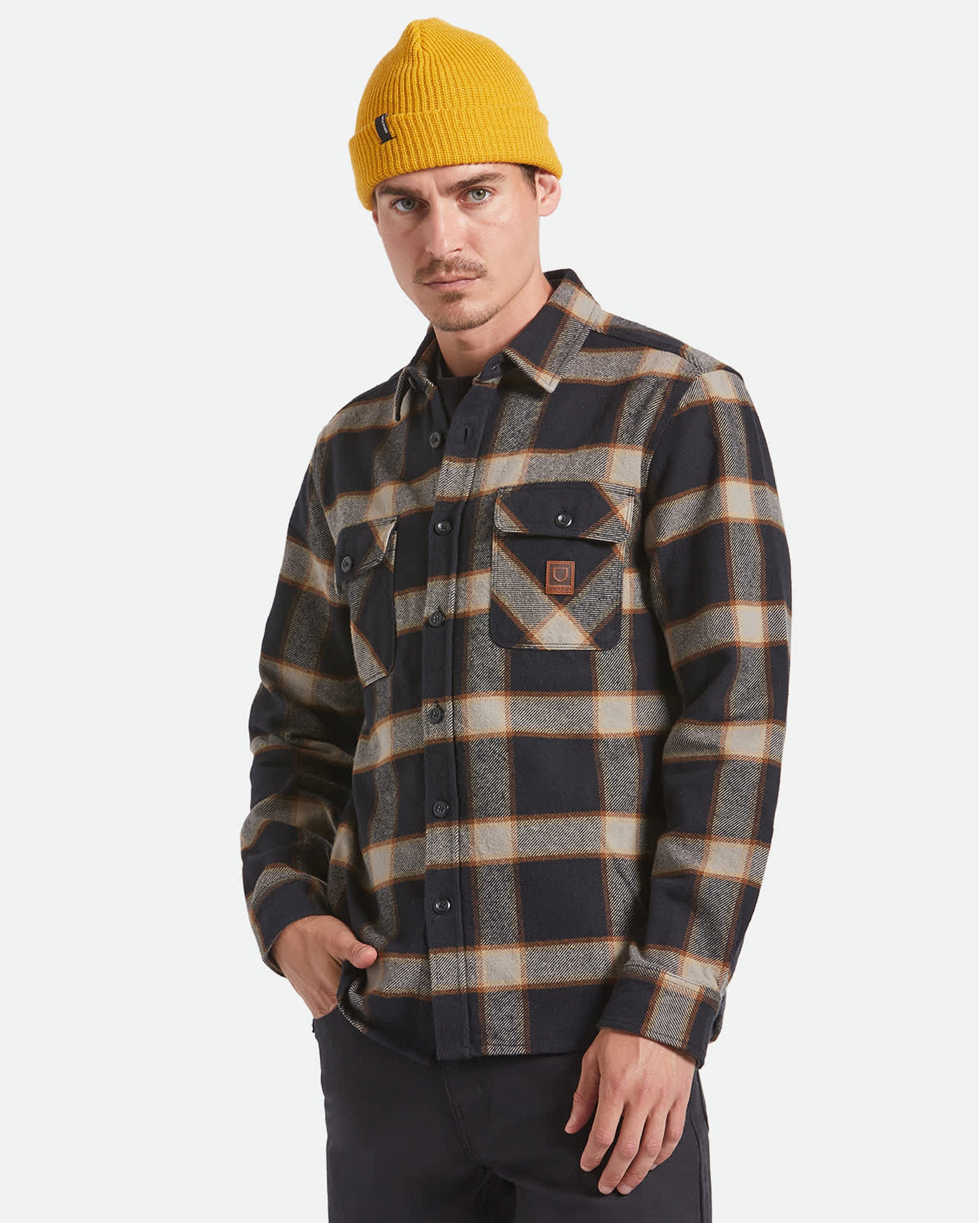 Brixton Bowery Heavyweight Flannel - Black/Cream